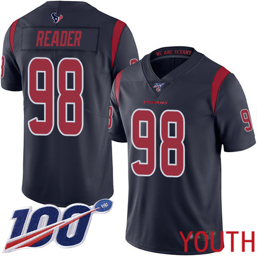 Houston Texans Limited Navy Blue Youth D J  Reader Jersey NFL Football #98 100th Season Rush Vapor Untouchable->youth nfl jersey->Youth Jersey